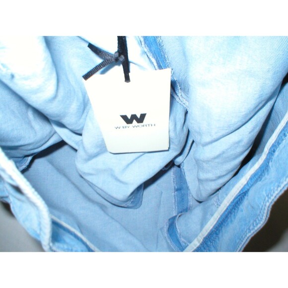 $198 Womens NWT W Worth New York Deim Skort Shorts Skirt 8 Blue Light Wrap Nice - Picture 7 of 7